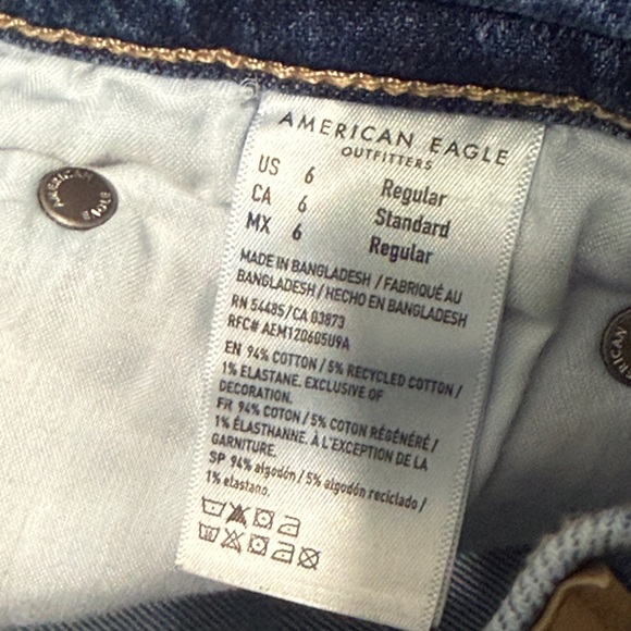 American Eagle Super High Rise Baggy Straight Cargo Jeans Women’s 6 Utility Work - Picture 6 of 6